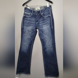 Ariat Women's Blue Mid Rise Boot Cut Jeans NWT Western Denim 31R